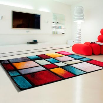 Alfombras 100% Polipropileno HEAT-SET FRISÈ Alfombra geométrica moderna multi 60x120